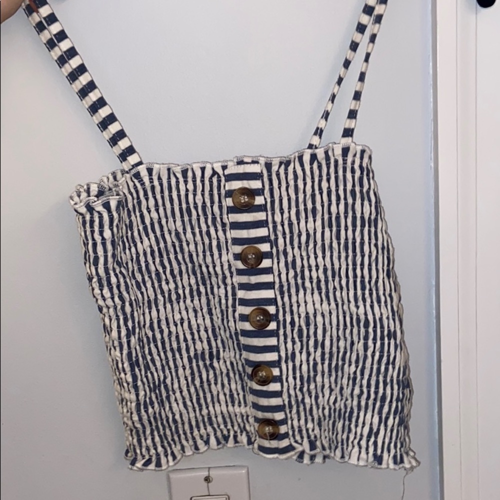 Scrunched Stripped Tank Top